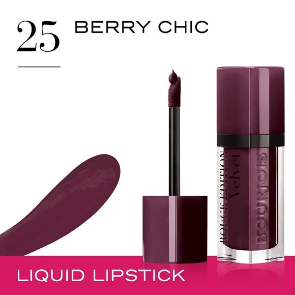 Bourjois Rouge Edition Velvet Liquid Lipstick - Berry Chic 25 - Image 3