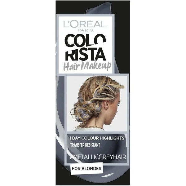 L'Oreal Colorista Hair Makeup for Light Blonde Hair - Metallic Grey- 30ml - Image 4