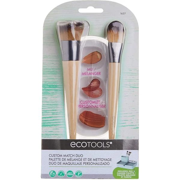 EcoTools Custom Match Duo Makeup Brushes and Mixing Palette with Lid