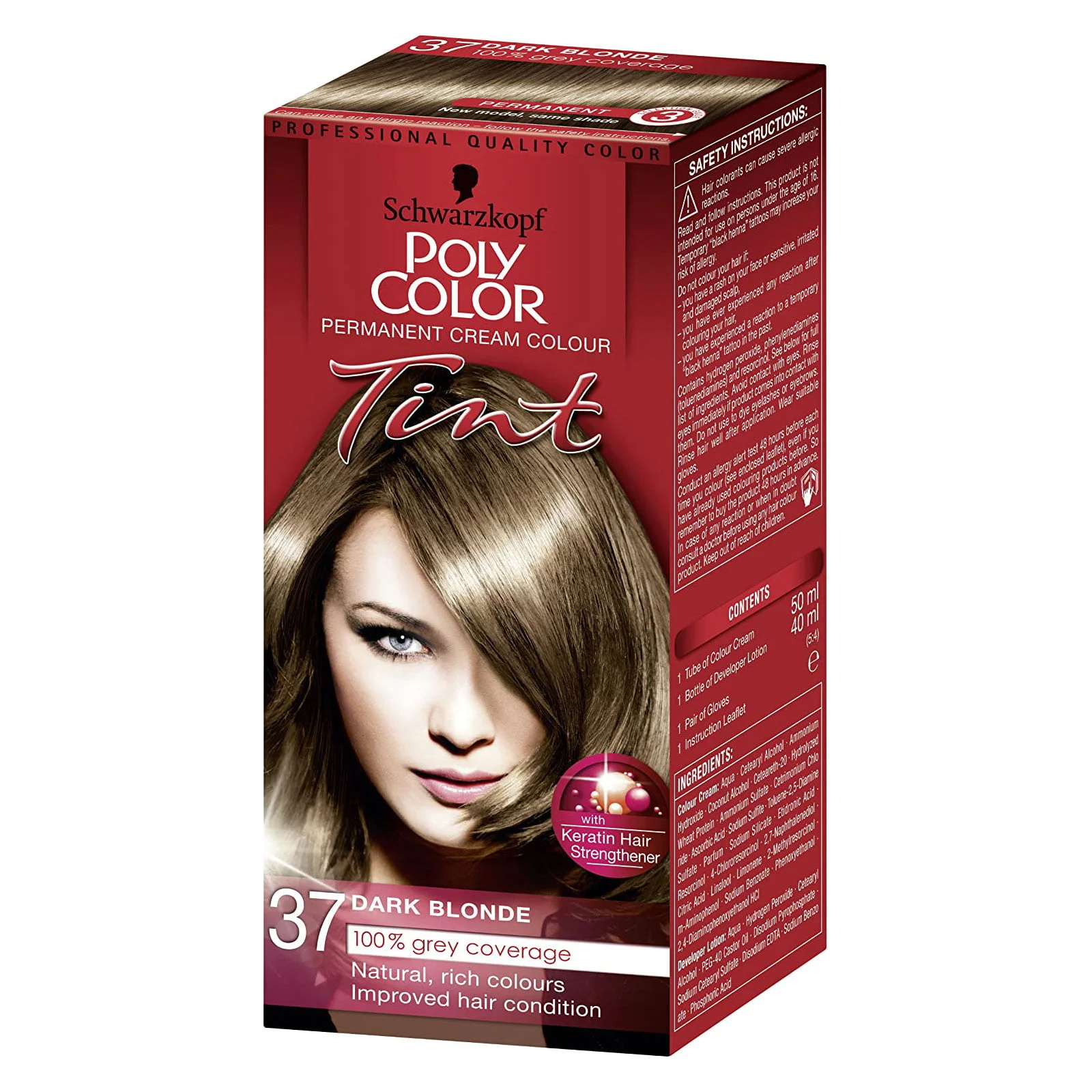 Schwarzkopf Poly Permanent Hair Color Shade - Dark Blonde 37