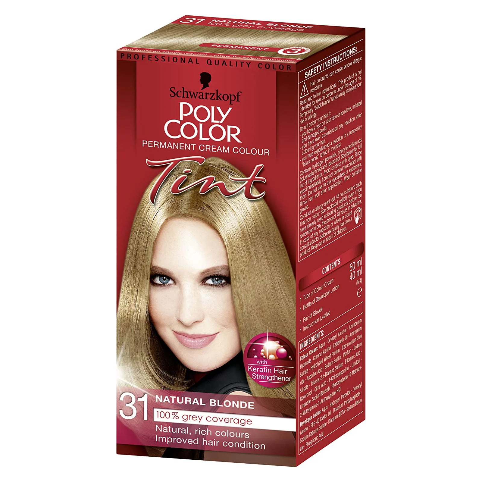Schwarzkopf Poly Permanent Hair Color Shade - Natural Blonde 31