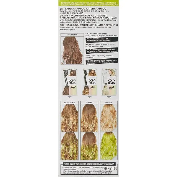 L'Oreal Paris Colorista Semi-Perm. Hair Dye - Wash Out - Yellow 80ml - Image 2