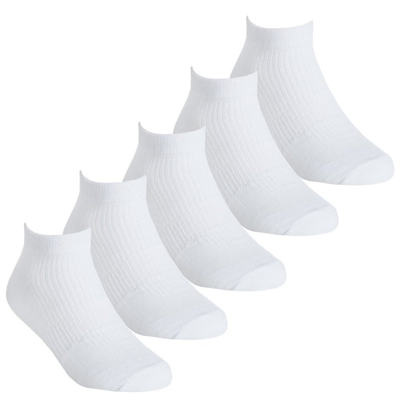 Kid's White Ankle Socks - Pack of 5 - The 1K Shop