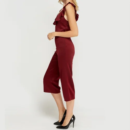 Bella Moda - Frilled Crop Wide Leg Jumpsuit - Image 2