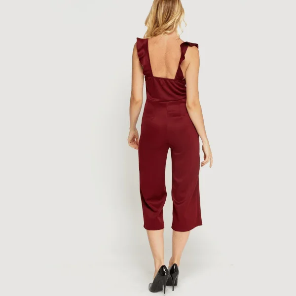 Bella Moda - Frilled Crop Wide Leg Jumpsuit - Image 3