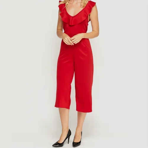 Bella Moda - Frilled Crop Wide Leg Jumpsuit - Image 5