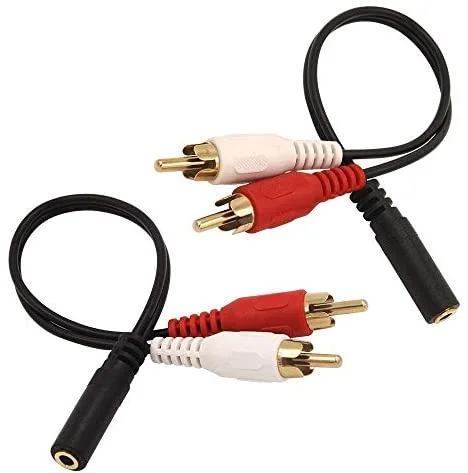 2RCA male to 3.5mm (mini port) female cable