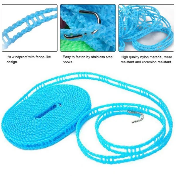 Adjustable Cloth Line With Hooks - 5metres - Image 3